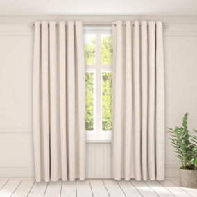 Woven Texture Pair Of Eyelet Curtains