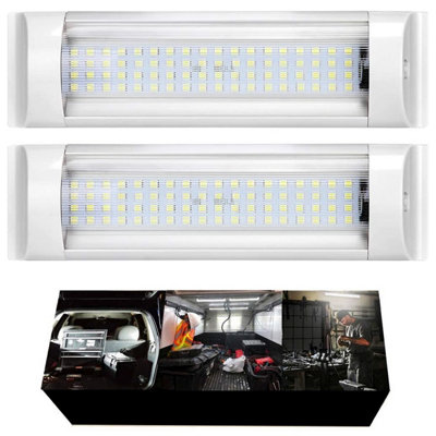 WOWLED 12V Interior LED Light Bar 2Pack, 4W LED RV Ceiling Roof Lights Bar Lamp with On/Off Switch