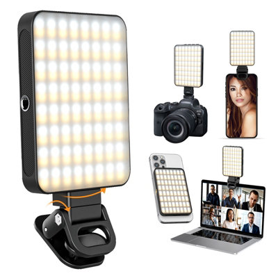 WOWLED 4 In 1 Selfie Light, 128 LEDs Bright Phone Camera Fill Light with Magnetic Ring, Clip On Selfie Light Desk Lamp for TikTok