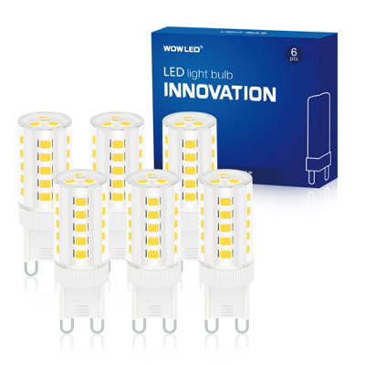 WOWLED 6X G9 LED Bulbs, 4W Equivalent to 30W Halogen Bulbs, Warm White ...