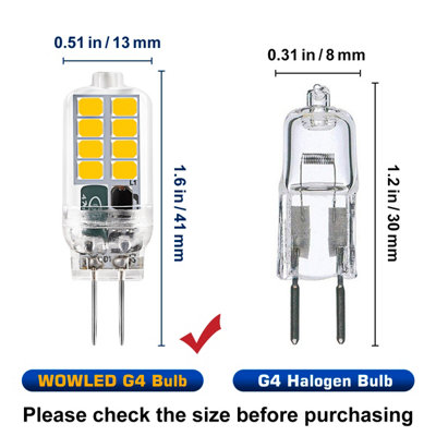 WULUN G4 LED Birnen 2W – 10 Stück, 6000K Kaltweiß, 200 Lumen, 12V, Nicht Dimmbar | Ersatz Für 20W Halogen