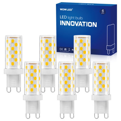 WOWLED G9 Dimmable LED Bulbs, 5W Warm White 3000K, Ideal Use for Ceiling Light Dining Room Living Table Lamp HomeLighting (6 Pack)