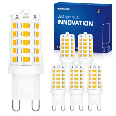 WOWLED G9 LED Bulbs,Equivalent to 35W G9 Halogen Bulbs, Not Dimmable, Energy Saving Bulbs for Ceiling Light Home Decor, Chandelier