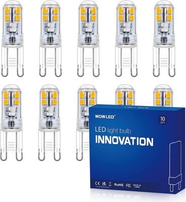 WOWLED G9 LED Light Bulb, 3W Replace 25W Halogen Bulbs, Upgraded No ...