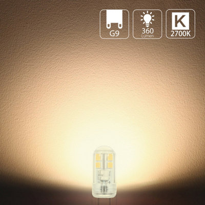 WOWLED G9 LED Light Bulb, 3W Replace 25W Halogen Bulbs, Upgraded No Flicker No Strobe, Replace G9 Halogen Bulbs,for Ceiling Light