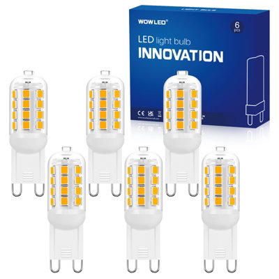 WOWLED G9 LED Light Bulbs, Dimmable Bulbs 4W Bulbs Replace 35W Halogen Bulbs, Warm White 3000K, Ideal for Ceiling Light, 230V