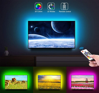 WOWLED LED 2M TV Backlight USB Bias Lighting Kits, Dynamic Modes Back ...