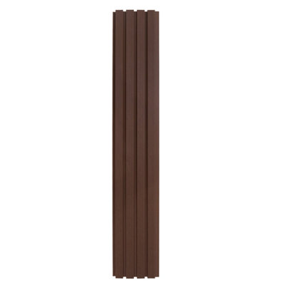 WPC Composite Cladding Brown Boards x 4 Co Extrusion Wall Slatted Panels Woodgrain Plastic Interlocking Design