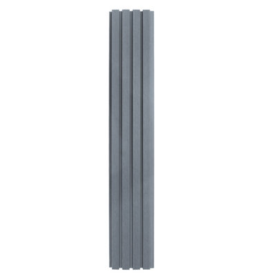 WPC Composite Cladding Grey Boards x 4 Co Extrusion Wall Slatted Panels Woodgrain Plastic Interlocking Design