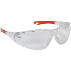 Wraparound Safety Spectacles - Clear Anti Scratch Lens - Comfortable Fit