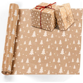 Wrapping Paper with Strings 15M x 43CM Trees Kraft Multipurpose Brown Paper Roll for Parcel Packing