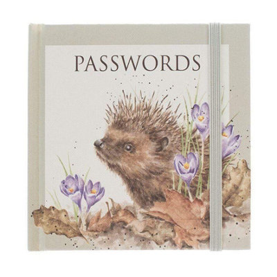 Wrendale Designs Hedgehog Password Notebook, Compact 11.5 x 11 x 1 cm