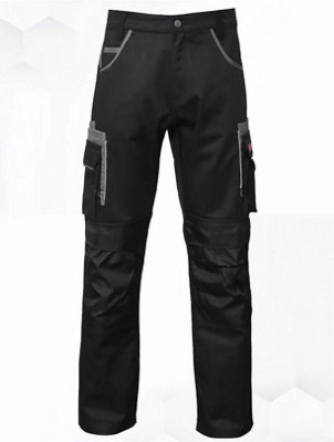 Pantalon De Travail Falcon WrightFits Homme - Cargo Noir/Marine Genouillères Triples Coutures
