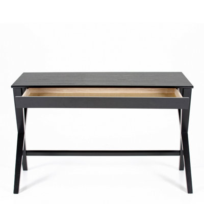 Writex Desk 1 Drawer in Black Lacquered Oak veneer