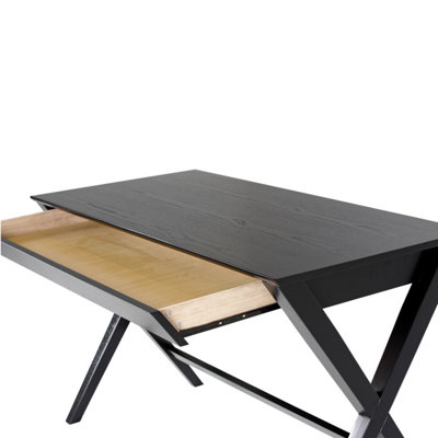 Writex Desk 1 Drawer in Black Lacquered Oak veneer