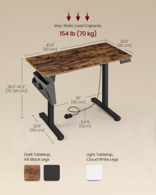 Writing Desk, Smart Height-Adjustable Station with Memory Settings ...