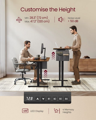 Writing Desk, Smart Height-Adjustable Station with Memory Settings ...