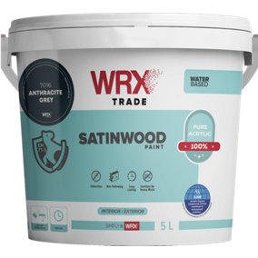 WRX Trade Satinwood Paint 5 L - Anthracite Grey RAL 7016
