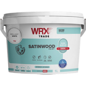 WRX Trade Water-based Satinwood Paint 1LT. Brilliant White