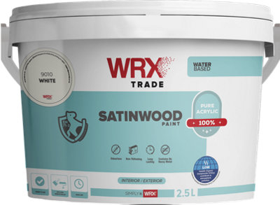 WRX Trade Water-based Satinwood Paint 2.5LT. Brilliant White