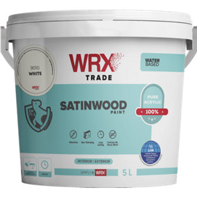 WRX Trade Water-based Satinwood Paint 5LT. Brilliant White