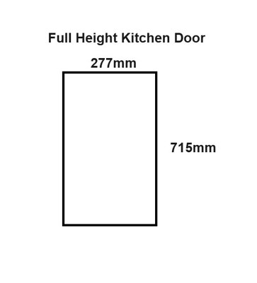 WTC Cashmere Gloss Vogue Lacquered Finish 715mm X 277mm  Slab Style Full Height Kitchen Corner Door Fascia Undrilled