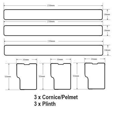 WTC Cashmere Gloss Vogue Lacquered Finish Cornice/Pelmet & Plinth Pack (3 Lengths Plinth, 3x Mod Square Cor/Pel)