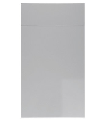 WTC Dove Grey Gloss Vogue Lacquered Finish 300mm Drawer Line Door and Drawer Front Fascia Set 18mm Thick