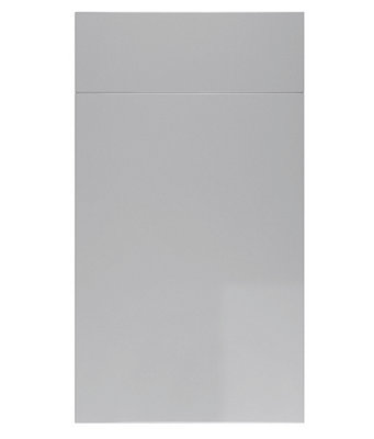 WTC Dove Grey Gloss Vogue Lacquered Finish 500mm Drawer Line Door and Drawer Front Fascia Set 18mm Thick