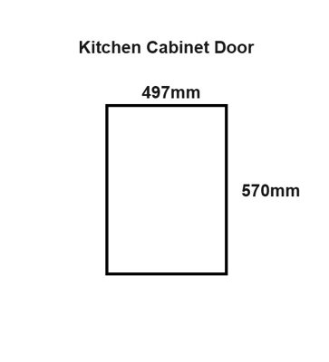 WTC Dove Grey Gloss Vogue Lacquered Finish 570mm X 497mm (500mm) Slab Style Kitchen Door Fascia 18mm Thickness Undrilled