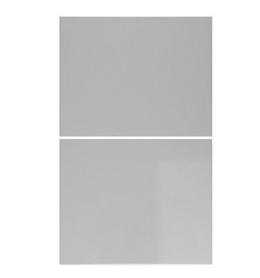 WTC Dove Grey Gloss Vogue Lacquered Finish 600mm 2 Drawer Drawer Front Fascia Set 18mm Thick