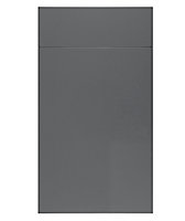 WTC Dust Grey Gloss Vogue Lacquered Finish 300mm Drawer Line Door and Drawer Front Fascia Set 18mm Thick