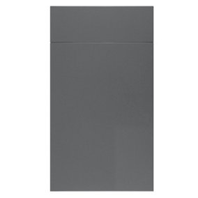 WTC Dust Grey Gloss Vogue Lacquered Finish 300mm Drawer Line Door and Drawer Front Fascia Set 18mm Thick