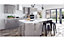 WTC Dust Grey Gloss Vogue Lacquered Finish 570mm X 597mm (600mm) Slab Style Kitchen Door Fascia 18mm Thickness Undrilled
