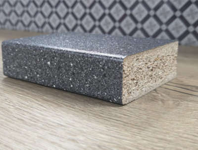 WTC Formica Prima FP5013 Black Fleck- 4.1mtr x 900mm x 38mm Kitchen Breakfast Bar Crystal Finish - 3