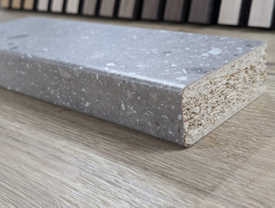 WTC Formica Prima FP5941 Grey Riverstone- 4.1mtr x 900mm x 38mm Kitchen Breakfast Bar Woodland Finish - 3