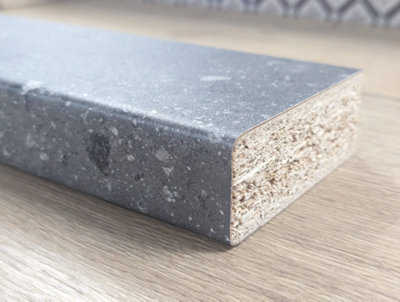 WTC Formica Prima FP8369 Charcoal Riverstone- 4.1mtr x 670mm x 38mm Kitchen Breakfast Bar Glisten Finish