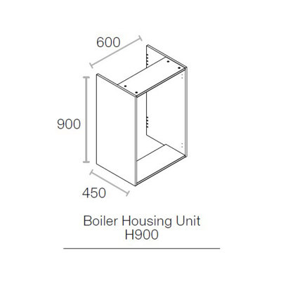 WTC Kitchen Boiler Housing Unit Cabinet 900mm High 600mm Wide 450mm Deep White
