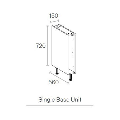 WTC Premier Cab 150mm Kitchen Base Unit Cabinet White 18mm MFC (Carcass Only)