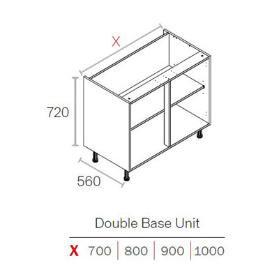 WTC Premier Cab 800mm Kitchen Base Unit Cabinet White 18mm MFC Carcass Only