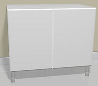 WTC Vogue White Gloss 1000mm Base Unit Complete With Doors and Soft Close Hinges