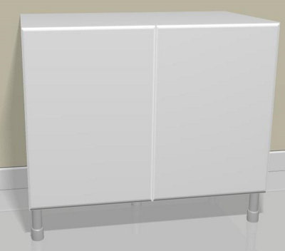 WTC Vogue White Gloss 1000mm Kitchen Base Unit Complete With Doors and Soft Close Hinges