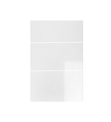 WTC White Gloss Vogue Lacquered Finish 1000mm 3 Drawer Drawer Front Fascia Set 18mm Thick