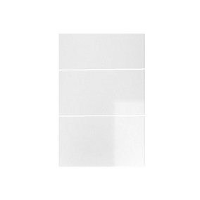 WTC White Gloss Vogue Lacquered Finish 1000mm 3 Drawer Drawer Front Fascia Set 18mm Thick