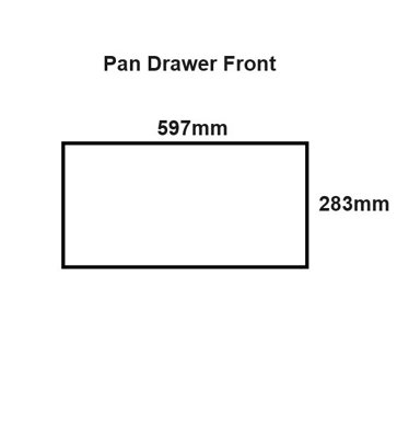 WTC White Gloss Vogue Lacquered Finish 283mm X 597mm (600mm) Slab Style Kitchen Pan Drawer Fascia 18mm Thickness Undrilled