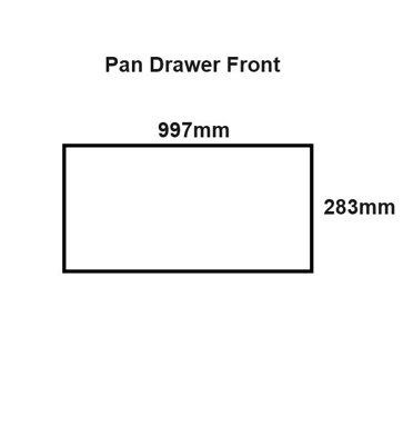 WTC White Gloss Vogue Lacquered Finish 283mm X 997mm (1000mm) Slab Style Kitchen Pan Drawer Fascia 18mm Thickness Undrilled
