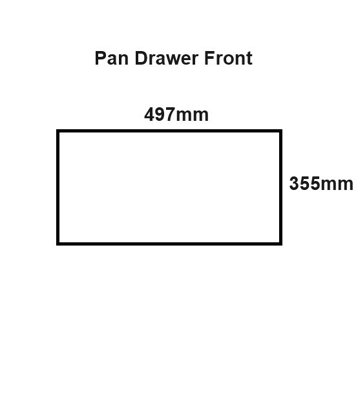 WTC White Gloss Vogue Lacquered Finish 355mm X 497mm (500mm) Slab Style Kitchen Pan Drawer Fascia 18mm Thickness Undrilled
