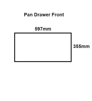 WTC White Gloss Vogue Lacquered Finish 355mm X 597mm (600mm) Slab Style Kitchen Pan Drawer Fascia 18mm Thickness Undrilled