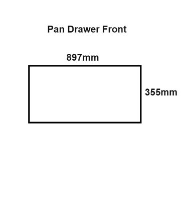 WTC White Gloss Vogue Lacquered Finish 355mm X 897mm (900mm) Slab Style Kitchen Pan Drawer Fascia 18mm Thickness Undrilled