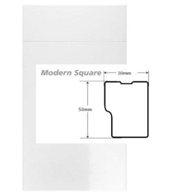 WTC White Gloss Vogue Lacquered Finish 3mtr Modern Square Cornice/Pelmet Trim